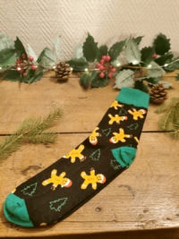 Chaussettes de Noël - Bonhomme en pain d'épice et sapin
