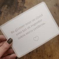 Carte *Me glisser sous un plaid avec toi et regarder notre série préférée.