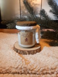 Bougie de Noël avec mèche en bois *Pudding de Noël au pain d'épices